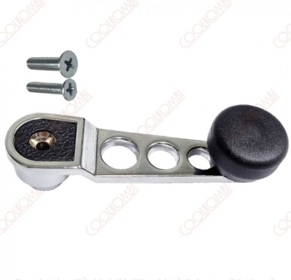 Sports window regulator handle with screws Fusca 77 e.d. Chrome and black