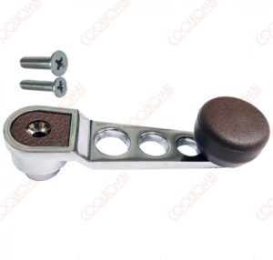 Sports window regulator handle with screws Fusca 77 e.d. chrome and brown