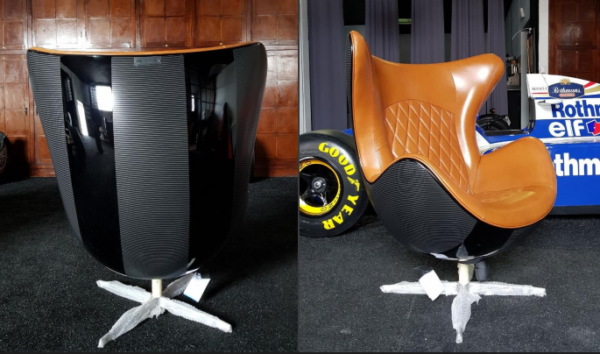 Egg black armchair with 4d carbon