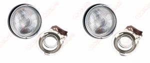 Pair of VW headlights year 73-75 with sockets